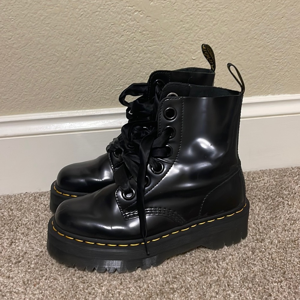 Platform Doc Marten Ribbon Lace Boots